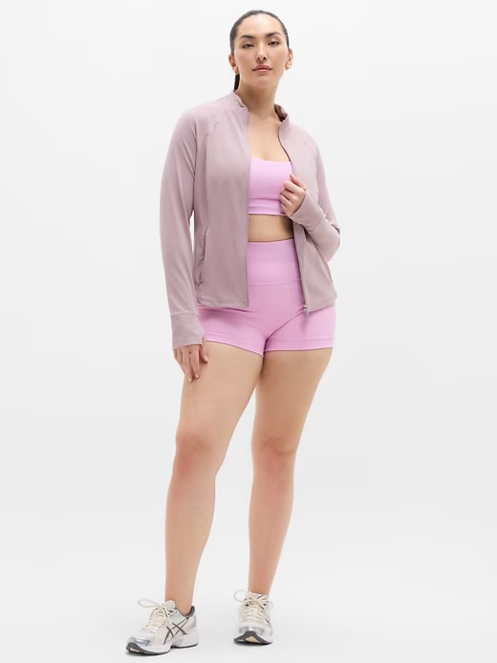 Athleta Salutation Jacket Blush Pink 2X Zip Front Athletic Performance Top